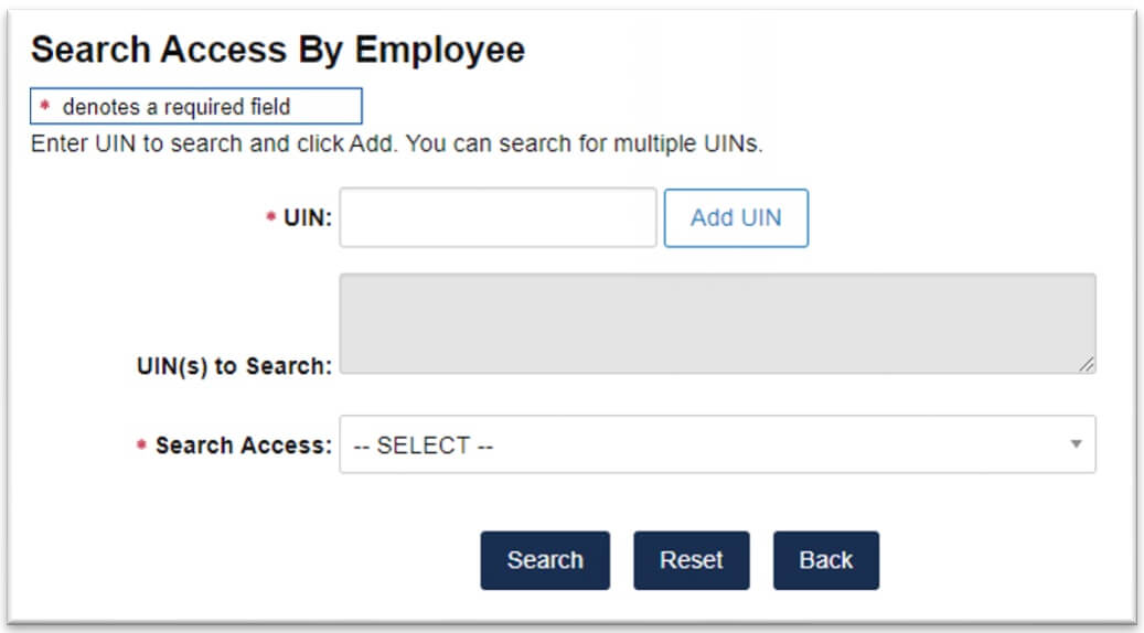 Search Access By Employee fields in Security Application